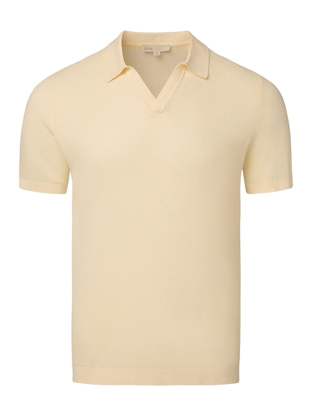 ONIA Cotton Textured Johnny Collar Polo